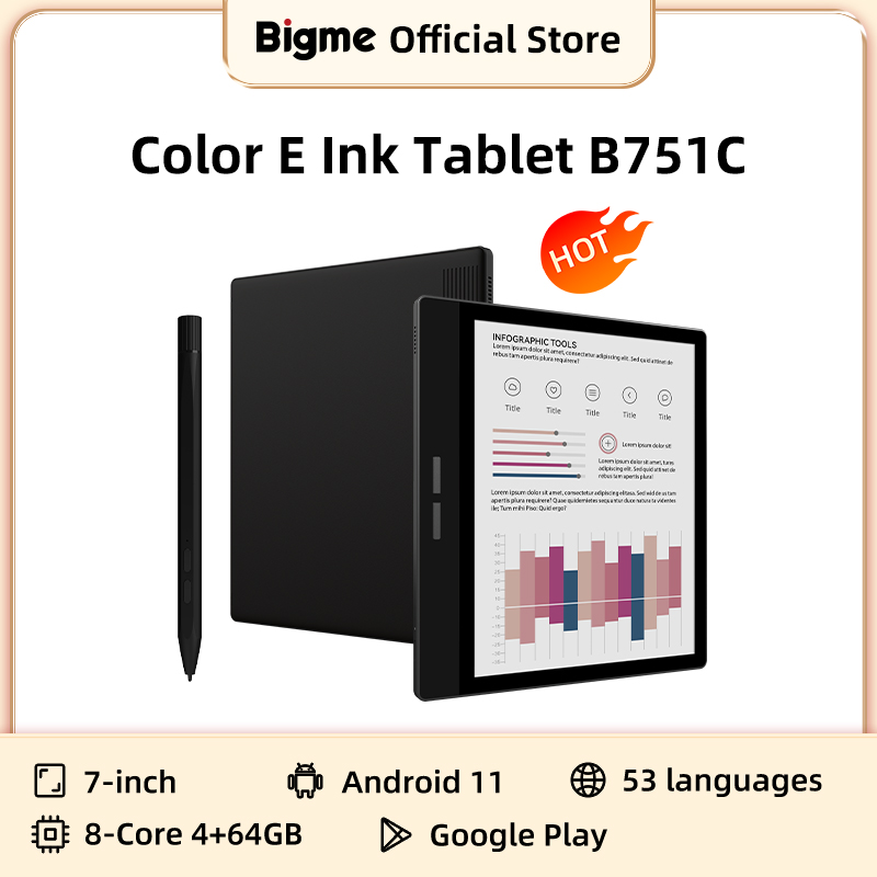 E-Ink Tablet Reader - Leitor de E-Books Bigme B751C com