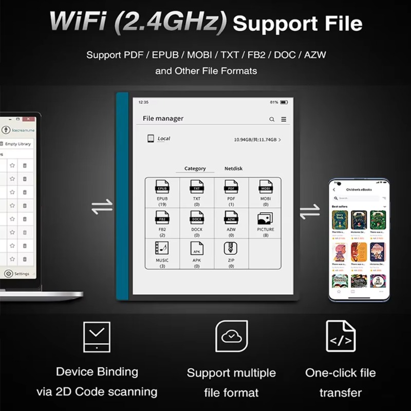 E-Ink Tablet Reader - Tablet E-Ink de 10.3 Polegadas com